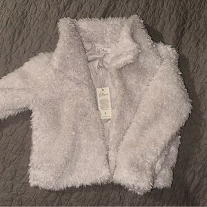 NWT Elan Cropped Fuzzy Cream Jacket